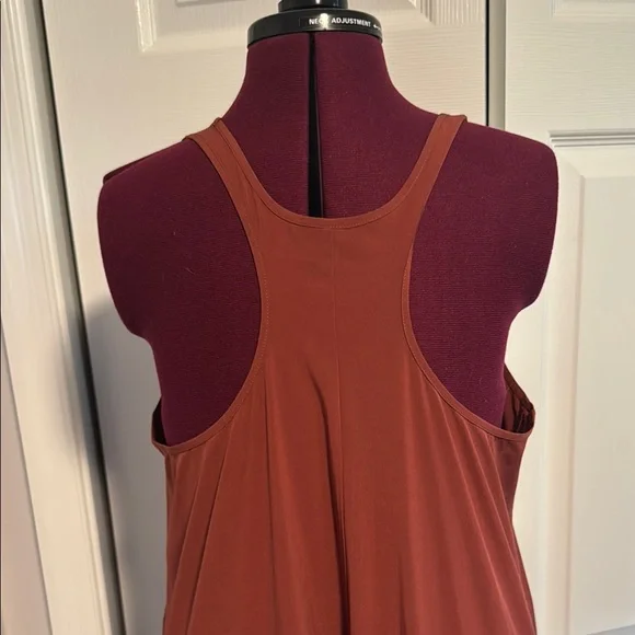 Athleta Terracotta Lightweight Racerbk Tank Presidio Dress with Handkerchief Hem - Picture 6 of 7